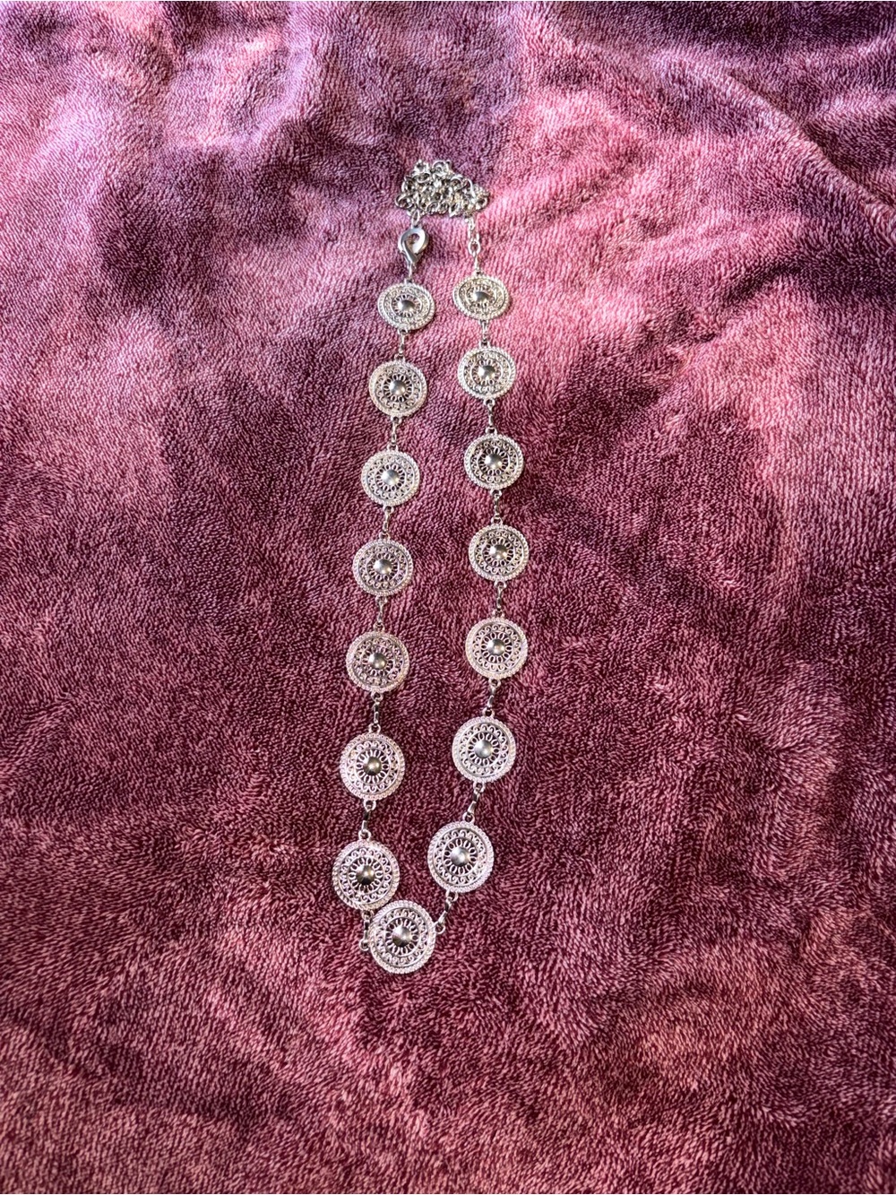 Silver Filigree Disc Belt